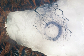Lake Baikal circles in ice